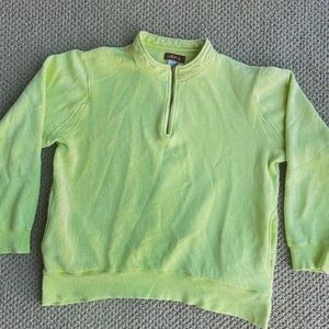 Orvic Sweater 1/4 Zip Long Sleeve Pullover Cotton Green Fishing Outdoors Size M